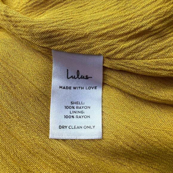 Lulus Women’s Wrap Maxi Dress XL Yellow Short Sleeve Lightweight Rayon - Picture 4 of 5